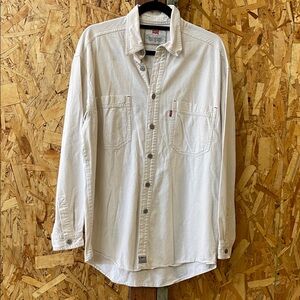 Levi's Cream Long-Sleeve Button-Down Shirt